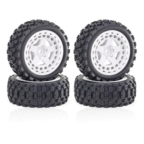 Kompatibel Mit Arrma Für Typhon Für GROM 2S 1/18 RC-Auto-Upgrade-Teile, Ersatzzubehör, 4 Stück, 69 Mm Gummireifen RC-Reifen(White) von APMXQWIL