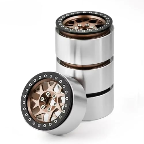 Kompatibel Mit Axial Für SCX10 RR10 Für Wraith Für TRX4 Für TRX-6 1/10 RC Crawler Autoteile 4 STÜCKE Aluminiumlegierung 2.2 Beadlock-Felge RC-Reifen(Yellow) von APMXQWIL