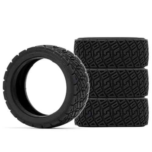 Kompatibel Mit HSP 94123 Für HPI Für Redcat Für Tamiya Für TT02 Für Kyosho Für Sakura Für Himoto 1/10 RC-Autoteile, 4 Stück, 66 Mm Gummireifen RC-Reifen von APMXQWIL