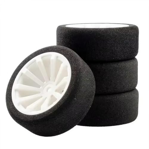 Kompatibel Mit HSP Für HPI 1/10 On-Road-RC-Auto-Upgrade-Teile Zubehör 12-mm-Sechskant 4-teiliges Set Für Racing Foam-Reifen-Felgenset RC-Reifen(White) von APMXQWIL