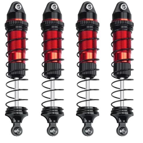 Kompatibel Mit Losi Für Mini Für LMT 4X4 1/18 RC-Auto Monster Truck Upgrade-Teile 1Set Aluminiumlegierung Ölstoßdämpfer RC Stoßdämpfer(Red) von APMXQWIL