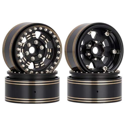 Kompatibel Mit TRX4 Für Axial Für SCX10 D90 VS4-10 Gen8 CC01 1/10 RC Crawler Autoteile 4-teilige Schwere 1,9-Zoll-Beadlock-Felgennabe Aus Messing RC-Reifen von APMXQWIL