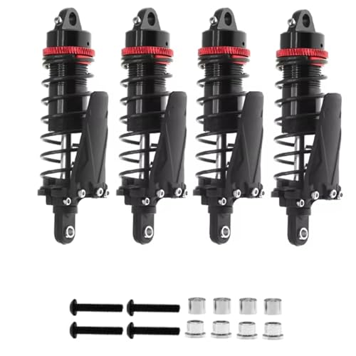 Kompatibel Mit TRX4 Für Axial SCX10II D90 CC01 1/10 RC Crawler Autoteile, 4 Stück Metall-Huckepack-Stoßdämpfer, Loch Zu Loch, 90 Mm RC Stoßdämpfer(Black) von APMXQWIL