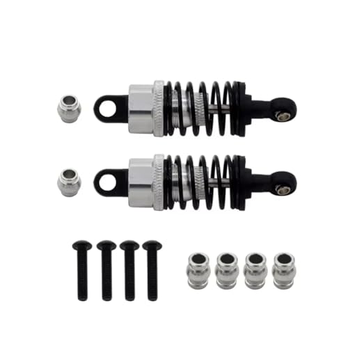 Kompatibel Mit Tamiya Für TT-01 Für TT01 Für TT-02 Für TT02 1/10 RC-Auto-Upgrade-Teile, 2-teiliger Stoßdämpfer-Dämpfersatz Aus Aluminiumlegierung RC Stoßdämpfer(Silver) von APMXQWIL