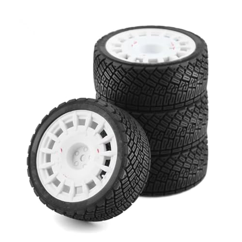 Kompatibel Mit Tamiya Für TT01 Für TT02 XV01 TA06 PTG2 Für HPI Für KYOSHO WR8 Für HSP 1/10 RC-Auto-Upgrades Teile Reifen Kunststoffrad RC-Reifen(White) von APMXQWIL