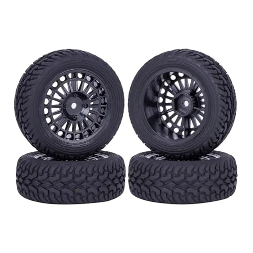 Kompatibel Mit Tamiya Für Wltoys Für TT01 Für TT-02 144001 94122 1/10 1/14 1/16 RC Für Rallye-Autoteile 75 * 28 Mm Gummi-Kunststoffräder Reifen RC-Reifen(Black) von APMXQWIL