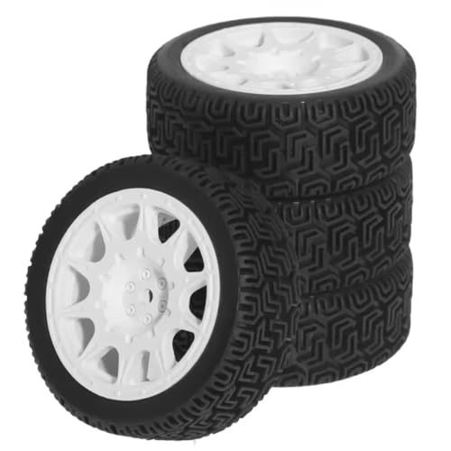 Kompatibel Mit Tamiya XV01 XV02 Für TT01 Für TT02 PTG-2 1/10 RC Für Rallye-Auto-Upgrade-Teile 4 Stück 68 Mm Reifen Gummireifen Radreifen RC-Reifen(White) von APMXQWIL