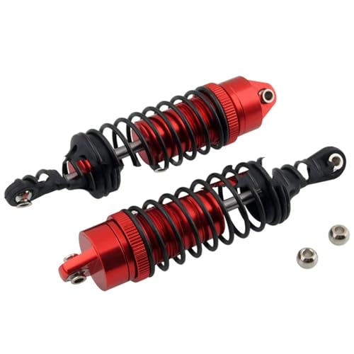 Kompatibel Mit Traxxas Für Slash 4x4 Huan Qi 727 1/10 RC-Auto-Upgrade-Teile, 2 Stück, 100 Mm, Stoßdämpfer Vorne Aus Aluminiumlegierung RC Stoßdämpfer(Red) von APMXQWIL