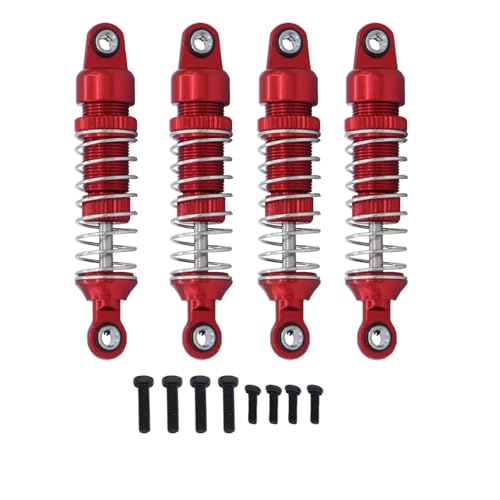 Kompatibel Mit Trx4m 1/18 Fernbedienungsauto-Upgrade-Teile, Ersatzzubehör, 4-teiliger Stoßdämpfer Aus Aluminiumlegierung Vorne RC Stoßdämpfer(Red) von APMXQWIL