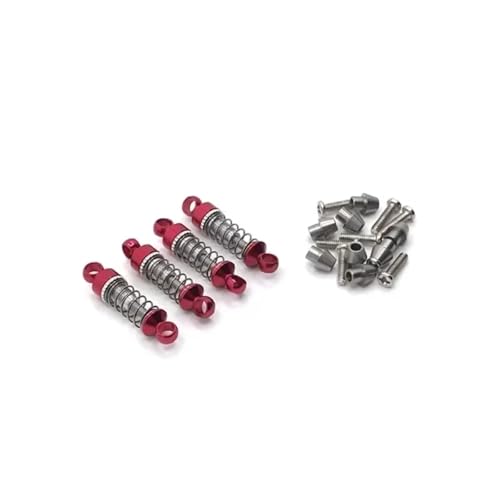 Kompatibel Mit WLtoys K989 K969 K979 P929 1/28 RC-Auto-Upgrade-Teile, Ersatzzubehör, 4-teiliger Stoßdämpfer Aus Aluminiumlegierung RC Stoßdämpfer(Red) von APMXQWIL