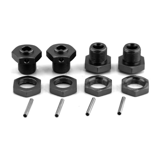 RC Autoteile Kompatibel Mit Arrma 3S 1/8 Für Typhon 4x4 3S Für Blx Für Typhon 4x4 550 Mega RC Autoteile Metall 17mm Rad Sechskantnabenadapter Mit Mutter(Black) von APMXQWIL