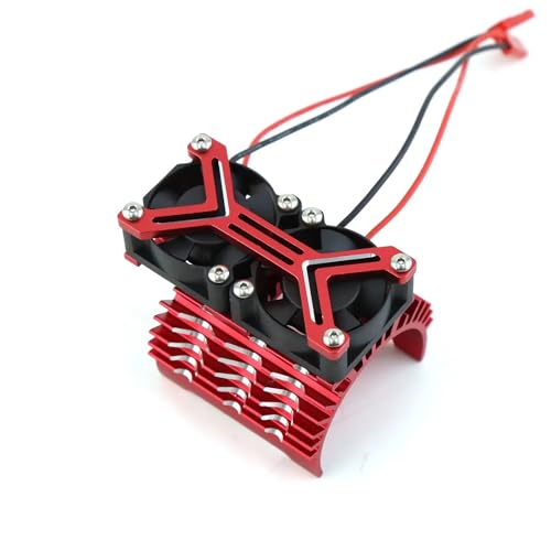 RC Autoteile Kompatibel Mit Arrma Für TRAXXAS 1/7 1/8 RC Autoteile Metall Dual Lüfter 4068 4074 4082 4268 4274 Motor Kühlkörper 40–42 Mm(Red) von APMXQWIL