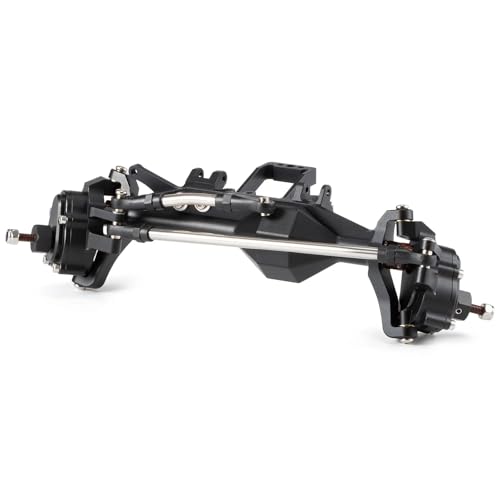 RC Autoteile Kompatibel Mit Axial Für Capra Für SCX10 III Für LCG RC-Autoteile, Bearbeitete Aluminium-Offset-Portalachse Mit BAT-Servohalterung(Black,Front) von APMXQWIL
