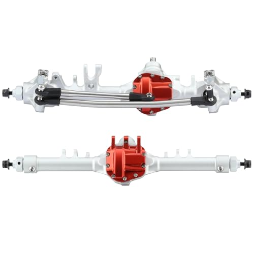 RC Autoteile Kompatibel Mit Axial Für SCX10 II VS4-10 Für Rock Trucks 1/10 RC Crawler Teile Bearbeitetes Aluminium Offset Straight Axle Set(Silver,1 Set) von APMXQWIL