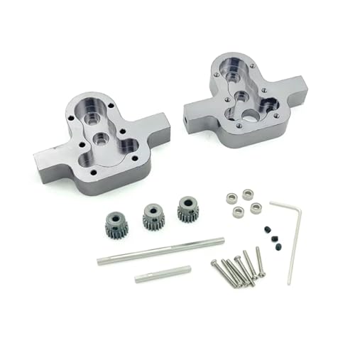 RC Autoteile Kompatibel Mit MN D90 D91 99 99s Für WPL B14 B24 C14 C24 C34 RC Auto Upgrade Zubehör Metall 370 Getriebe Getriebe Abdeckung Getriebe Teile(Gray) von APMXQWIL