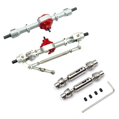 RC Autoteile Kompatibel Mit MN D90 D91 D96 99S FJ45 1/12 RC Auto Upgrade Teile Zubehör RC Auto Metallgetriebe Vorder- Und Hinterachsensatz Mit Antriebswelle(Silver A) von APMXQWIL