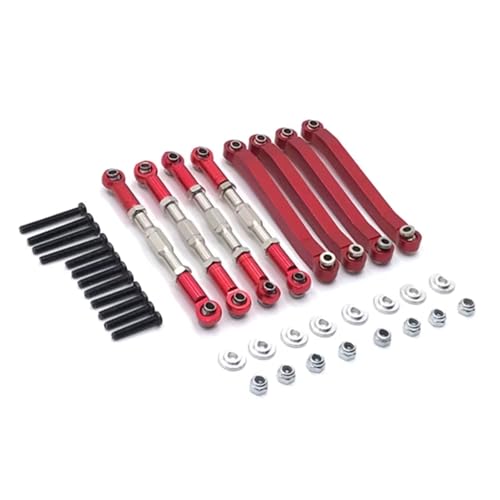 RC Autoteile Kompatibel Mit MN D90 D96 Für MN98 Für MN99S MN45 Metall Für Chassis Link Stange Zugstange Spurstange Gestänge 1/12 RC Auto Teile Zubehör(Red) von APMXQWIL