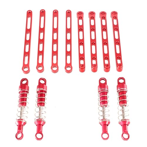 RC Autoteile Kompatibel Mit MN Für MN168 Für MN78 1/12 RC Auto Metall Upgrade Extern Für Frühling Stoßdämpfer Feste Stange Teile Zubehör(Red) von APMXQWIL