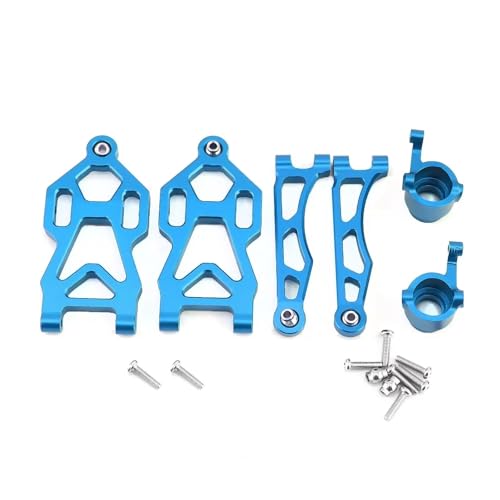RC Autoteile Kompatibel Mit SCY 16101 16102 16103 16106 16201 Für JJRC Q130A Q130B Q141 Q117 1/16 RC Autoteile Metall Vorder- Und Hinterarm-Lenkschale(Blue,Front) von APMXQWIL