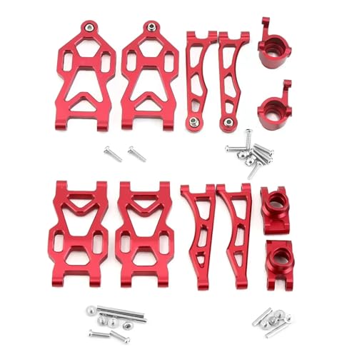 RC Autoteile Kompatibel Mit SCY 16101 16102 16103 16106 16201 Für JJRC Q130A Q130B Q141 Q117 1/16 RC Autoteile Metall Vorder- Und Hinterarm-Lenkschale(Red,Front and Rear) von APMXQWIL
