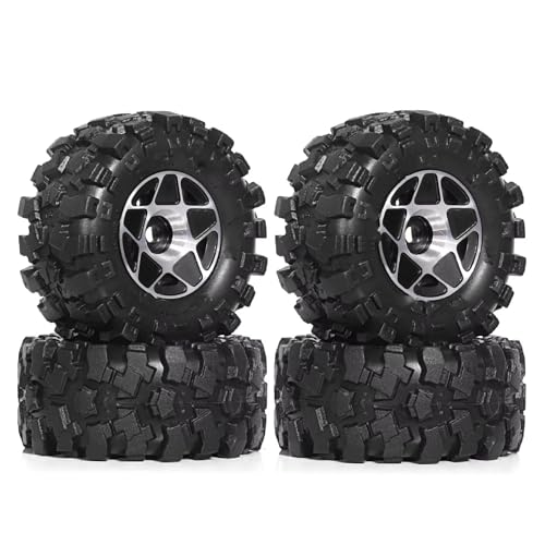RC Autoteile Kompatibel Mit TRX4M Für SCX24 AX24 Für FCX24 1/18 1/24 RC Crawler Auto 4 Stück 57 Mm 1,0 Zoll Metall Beadlock Rad Reifen Set Teile Zubehör(White) von APMXQWIL