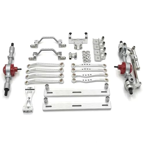 RC Autoteile Kompatibel Mit WPL C64 C64-1 1/16 RC-Autoteile, Metall-Vorder- Und Hinterachse Für Fahrgestell-Verbindungsstange, Zugstangenmontage, Seitenpedal-Stoßdämpfer-Montageset(White) von APMXQWIL