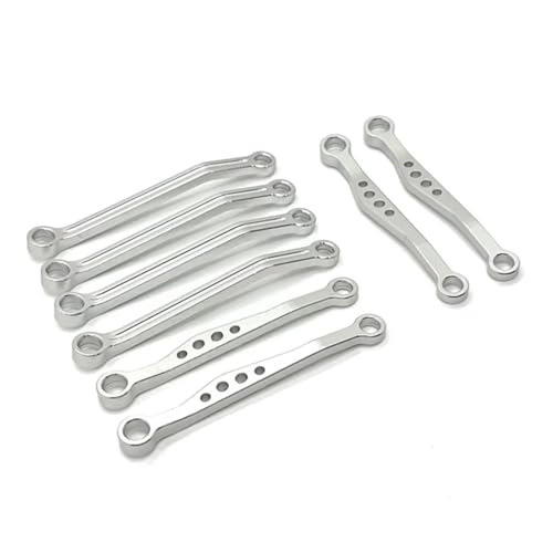RC Autoteile Kompatibel Mit WPL C64 C64-1 Metall Für Chassis Link Rod Zugstange Set 1/16 RC Auto Teile Zubehör(White) von APMXQWIL