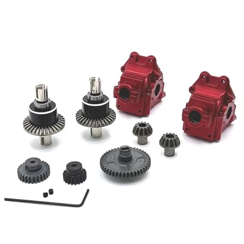 RC Autoteile Kompatibel Mit Wltoys 144001 124016 124019 124007 Für RIaarIo XDKJ-001 XDKJ-006 AM-X12 Metallgetriebe Differentialmotor Getriebe RC Autoteile(Red) von APMXQWIL