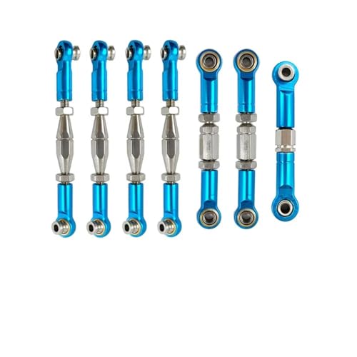 RC Autoteile Kompatibel Mit Wltoys 144001 144002 144010 124007 124016 124017 124019 Metall Vorne Hinten Spurstange Gestänge Servo Link Rod Set RC Auto Teile(Blue) von APMXQWIL