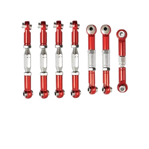 RC Autoteile Kompatibel Mit Wltoys 144001 144002 144010 124007 124016 124017 124019 Metall Vorne Hinten Spurstange Gestänge Servo Link Rod Set RC Auto Teile(Red) von APMXQWIL