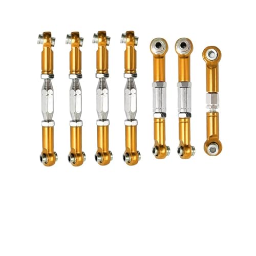 RC Autoteile Kompatibel Mit Wltoys 144001 144002 144010 124007 124016 124017 124019 Metall Vorne Hinten Spurstange Gestänge Servo Link Rod Set RC Auto Teile(Yellow) von APMXQWIL