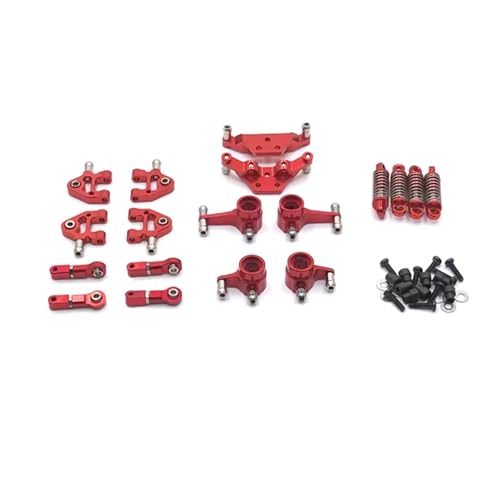 RC Autoteile Kompatibel Mit Wltoys 284131 K969 K979 K989 K999 P929 Metallteilesatz Aufhängungsarm Stoßdämpfer Lenkblock RC Autozubehör(Red) von APMXQWIL