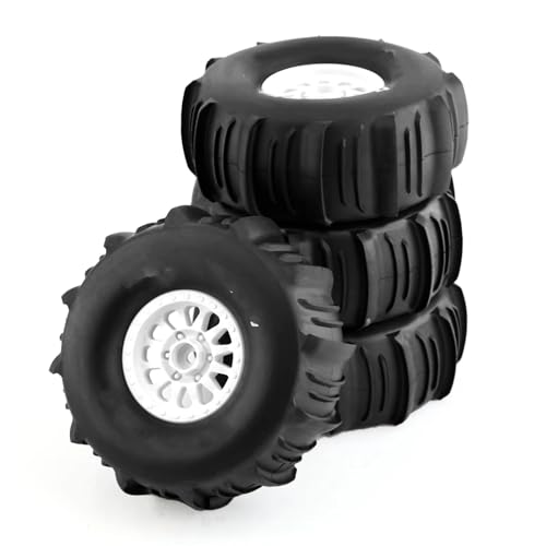 RC Reifen Felgen Kompatibel Mit ARRMA Für Mojave Für TRAXXAS 1/7 Off-Road Für Buggy Für Desert Short Course Truck 4 Stück 138 Mm Sandreifen 17 Mm Radsechskant(White) von APMXQWIL