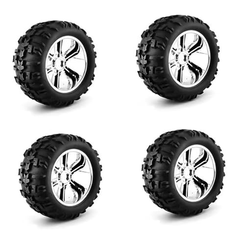 RC Reifen Felgen Kompatibel Mit ARRMA Für TRAXXAS 1/10 RC-Autos, Upgrade-Teil, Zubehör Für Buggy, 150 Mm Reifen, LKW-Reifen, Radreifen, 17 Mm Sechskant(Silver) von APMXQWIL