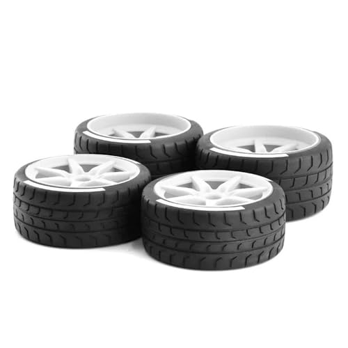 RC Reifen Felgen Kompatibel Mit Arrma 1/7 Für Felony Für FSR Für Modell GT RC-Car-Upgrade-Teile 4 Stück 53/107 42/100 Reifen 17 Mm Radsechskant RC-Car-Reifen(White) von APMXQWIL