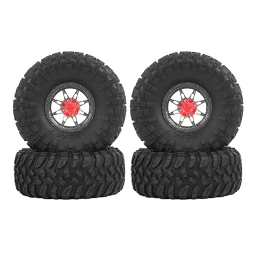 RC Reifen Felgen Kompatibel Mit Axial Für SCX10, 4 Stück 1,9 Beadlock-Felge Und Gummireifen-Set Mit 4 Stück 110 Mm 1,9 Radreifen Für 1/10 RC Crawler Car von APMXQWIL