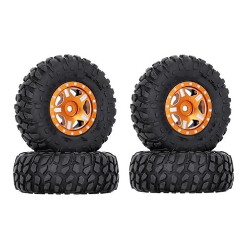 RC Reifen Felgen Kompatibel Mit Axial Für SCX24 AXI00001 Für Deadbolt Für Gladiator 52 * 18mm 1,0 "Beadlock Rad Felgen Reifen Set Für 1/24 RC Crawler Auto(Yellow,ColorC) von APMXQWIL