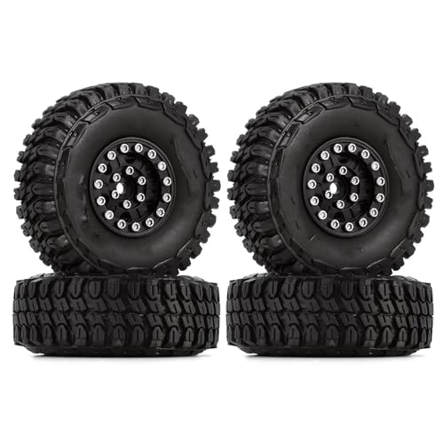 RC Reifen Felgen Kompatibel Mit Axial Für SCX24 Für Gladiator AX24 (W1022-T1002). 1,0-Zoll-Aluminium-Beadlock-Räder Und Gummireifen-Set Für 1/24 RC Crawler Car(Color3) von APMXQWIL