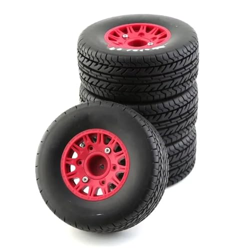 RC Reifen Felgen Kompatibel Mit HSP Für Sonic 94102 GT LC Für Racing PTG-2 Für Tamiya 1/8 1/10 Scale RC On Road Car RC Für Modellauto Gummireifen Und Rad(Red,A) von APMXQWIL