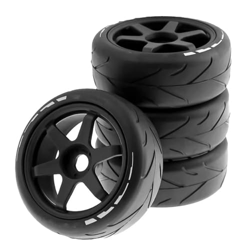 RC Reifen Felgen Kompatibel Mit HSP Für ZD Für Racing Für HPI 4 Stück 105 Mm Gummireifen-Kunststoffrad Mit 17 Mm Adapter Für 1/8 On Road Rally RV RC-Auto(Color1) von APMXQWIL