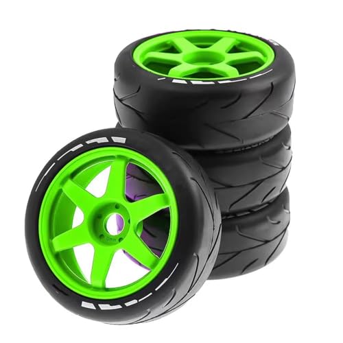 RC Reifen Felgen Kompatibel Mit HSP Für ZD Für Racing Für HPI 4 Stück 105 Mm Gummireifen-Kunststoffrad Mit 17 Mm Adapter Für 1/8 On Road Rally RV RC-Auto(Color3) von APMXQWIL