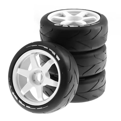 RC Reifen Felgen Kompatibel Mit HSP Für ZD Für Racing Für HPI 4 Stück 105 Mm Gummireifen-Kunststoffrad Mit 17 Mm Adapter Für 1/8 On Road Rally RV RC-Auto(Color4) von APMXQWIL