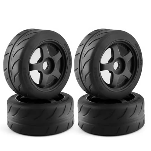 RC Reifen Felgen Kompatibel Mit Infraction Für Limitless Für Felony Für Arrma 1/7 RC-Autoteile, 4 Stück, 5 Speichen, 100 X 42 Mm, 42/100 Reifen, 17 Mm Radsechskant(Black) von APMXQWIL