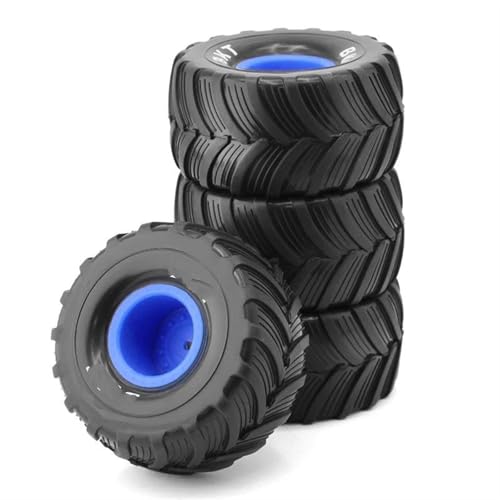 RC Reifen Felgen Kompatibel Mit Losi Für Mini Für LMT 1/18 RC-Auto-Tuning-Teile 4-TLG. 100 Mm 1/10 Für Monster Truck Für Buggy-Reifen Rad 12 Mm Sechskant(Blue) von APMXQWIL