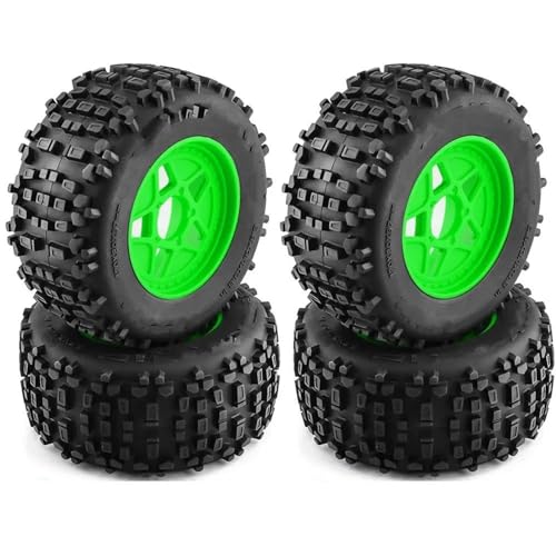 RC Reifen Felgen Kompatibel Mit Slash Für ARRMA Für SENTON Für HSP Für HPI RC Car 173 Mm 1/8 1/10 Short Course Truck Reifen Mit 12 Mm 14 Mm 17 Mm Radsechskant(Green,A) von APMXQWIL