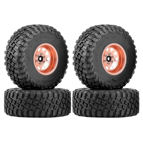 RC Reifen Felgen Kompatibel Mit TRX4 Für Axial Für SCX10 1/10 RC Crawler Car 120 Mm Deep Dish Negative Offset 8,9 Mm 1,9 Zoll Beadlock Felgennabe Reifen(Pink) von APMXQWIL