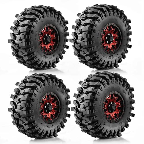 RC Reifen Felgen Kompatibel Mit TRX4 Für Axial SCX10 90046 Redcat Gen8 Rbx10 4PCS 110 * 38 Mm 1,9" Felgen Reifen Set Für 1:10 RC Rock Crawler Auto(Color2,B) von APMXQWIL
