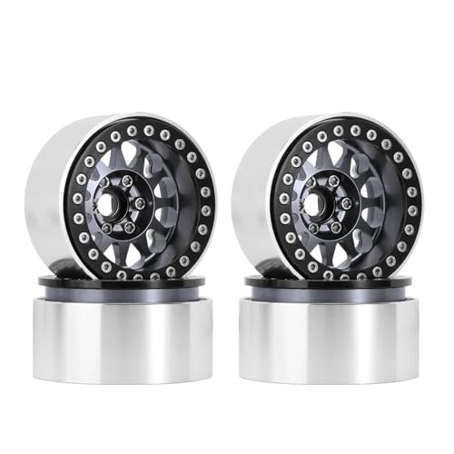 RC Reifen Felgen Kompatibel Mit TRX4 Für SCX10 Gen8 VS4-10, Negativer Versatz, 10,4 Mm CNC-Aluminium, 1,9 Zoll Beadlock-Felge Für 1/10 RC Crawler Car(Color1) von APMXQWIL