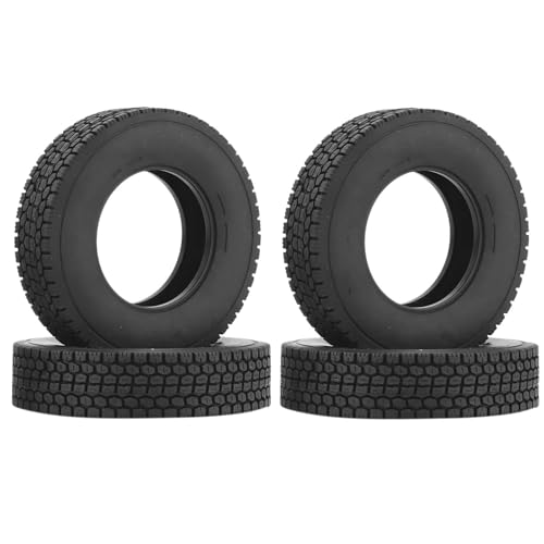 RC Reifen Felgen Kompatibel Mit Tamiya Für Man Für King Für Hauler Für ACTROS Für Scania 1/14 RC Semi Tractor Truck Kipper Teile 20 Mm Hartgummireifen von APMXQWIL