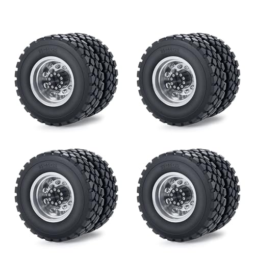 RC Reifen Felgen Kompatibel Mit Tamiya Hinterradreifensatz Metallfelge 22-25 Mm Gummireifen Für RC-Sattelschlepper-Autoteile Im Maßstab 1/14 von APMXQWIL